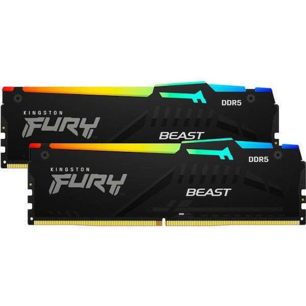 Kingston Fury Beast RGB DDR5 64GB RAM με 2x32GB Modules και Ταχύτητα 6000 για Desktop