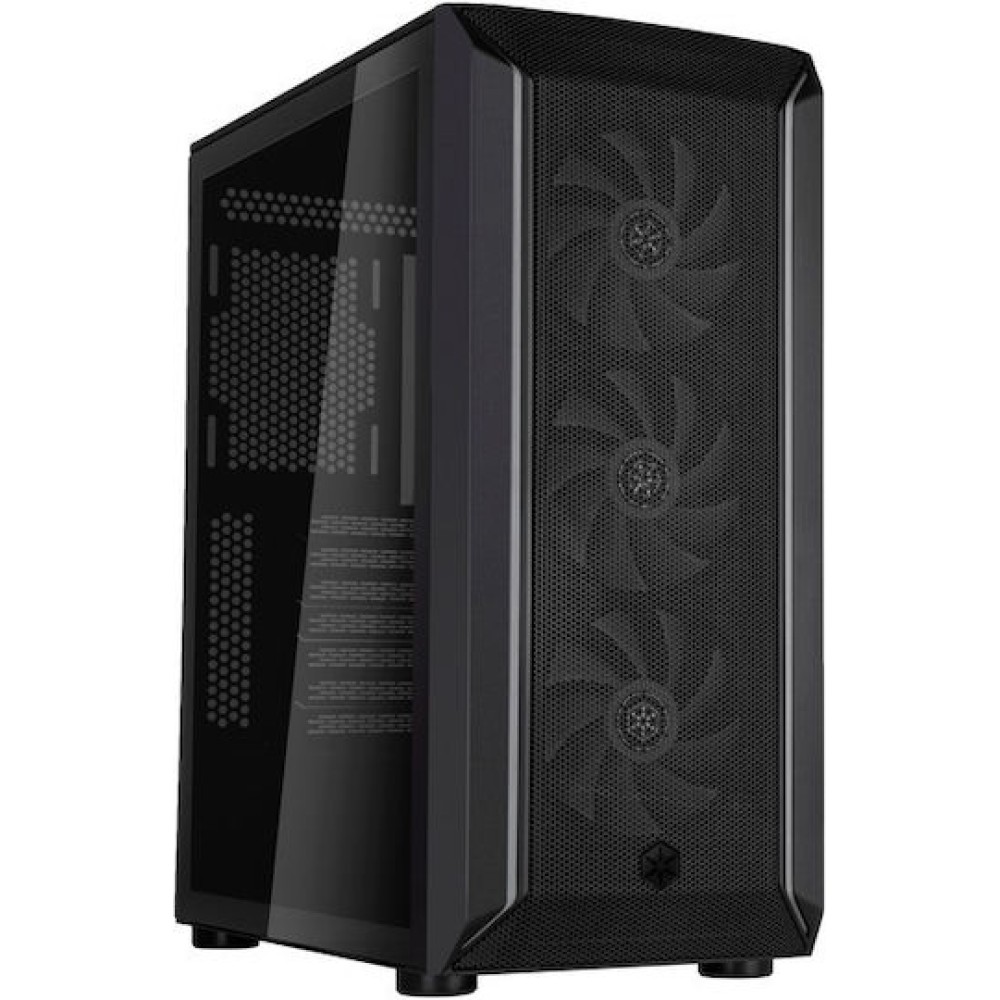 Silverstone Fara 511Z Gaming Midi Tower Κουτί Υπολογιστή με Πλαϊνό Παράθυρο και RGB Φωτισμό Μαύρο