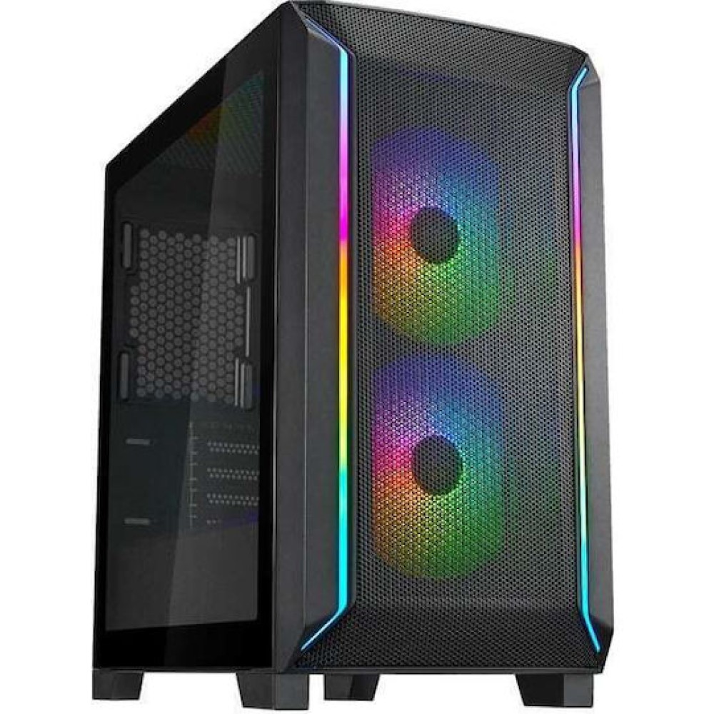 Silverstone Fara 312Z Gaming Mini Tower Κουτί Υπολογιστή με Πλαϊνό Παράθυρο και RGB Φωτισμό Μαύρο