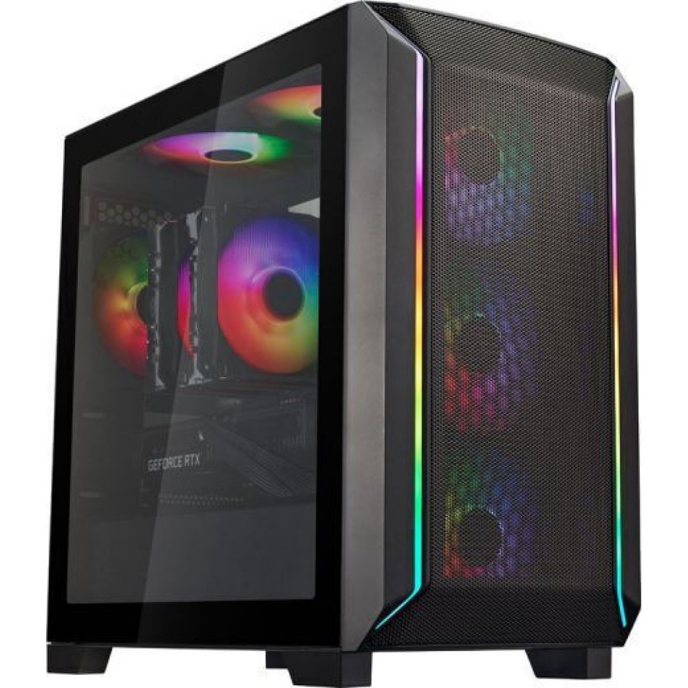 Silverstone Fara 312Z Gaming Mini Tower Κουτί Υπολογιστή με Πλαϊνό Παράθυρο και RGB Φωτισμό Μαύρο