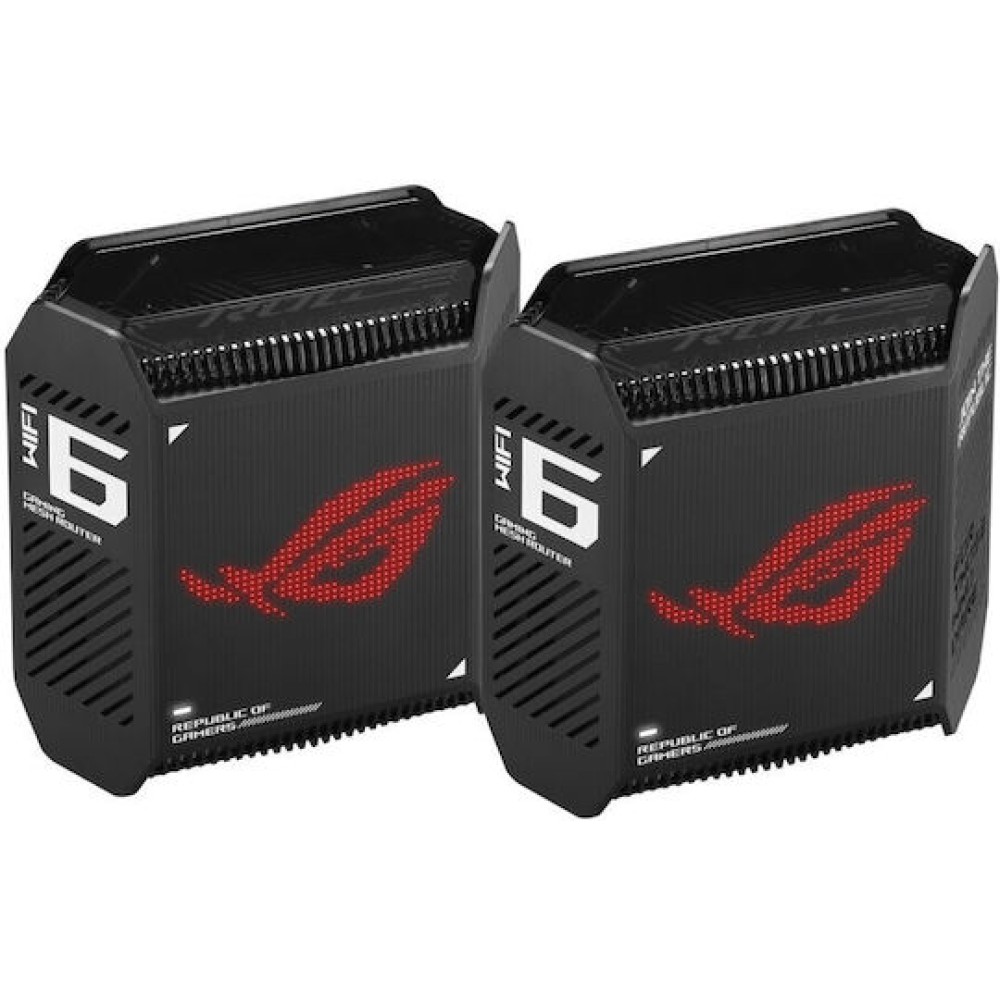 Asus ROG Rapture GT6 WiFi Mesh Network Access Point Wi‑Fi 6 Tri Band (2.4 & 5 & 5GHz) σε Διπλό Kit Μαύρο