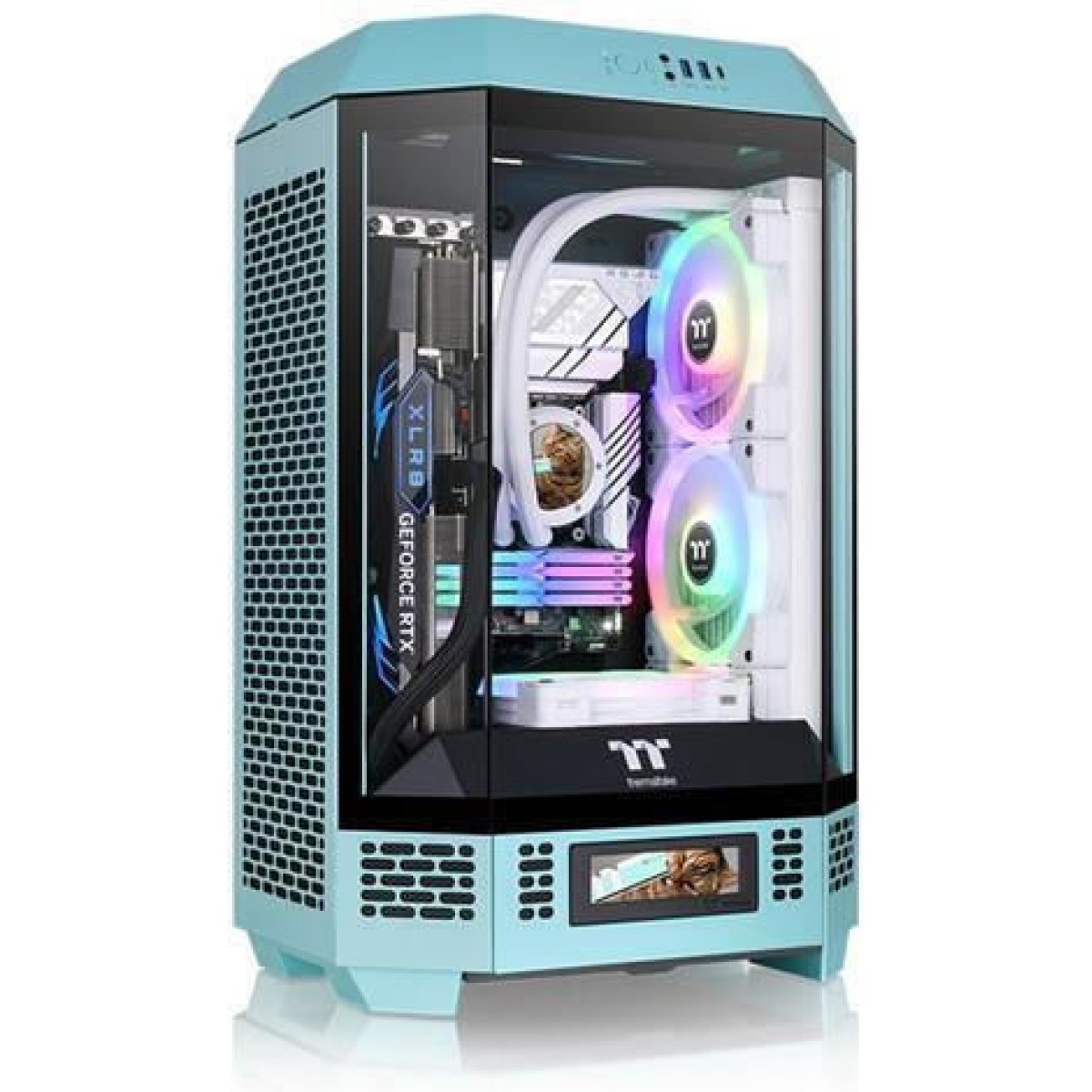 Thermaltake The Tower 300 Micro Tower Κουτί Υπολογιστή με Πλαϊνό Παράθυρο και RGB Φωτισμό Τιρκουάζ