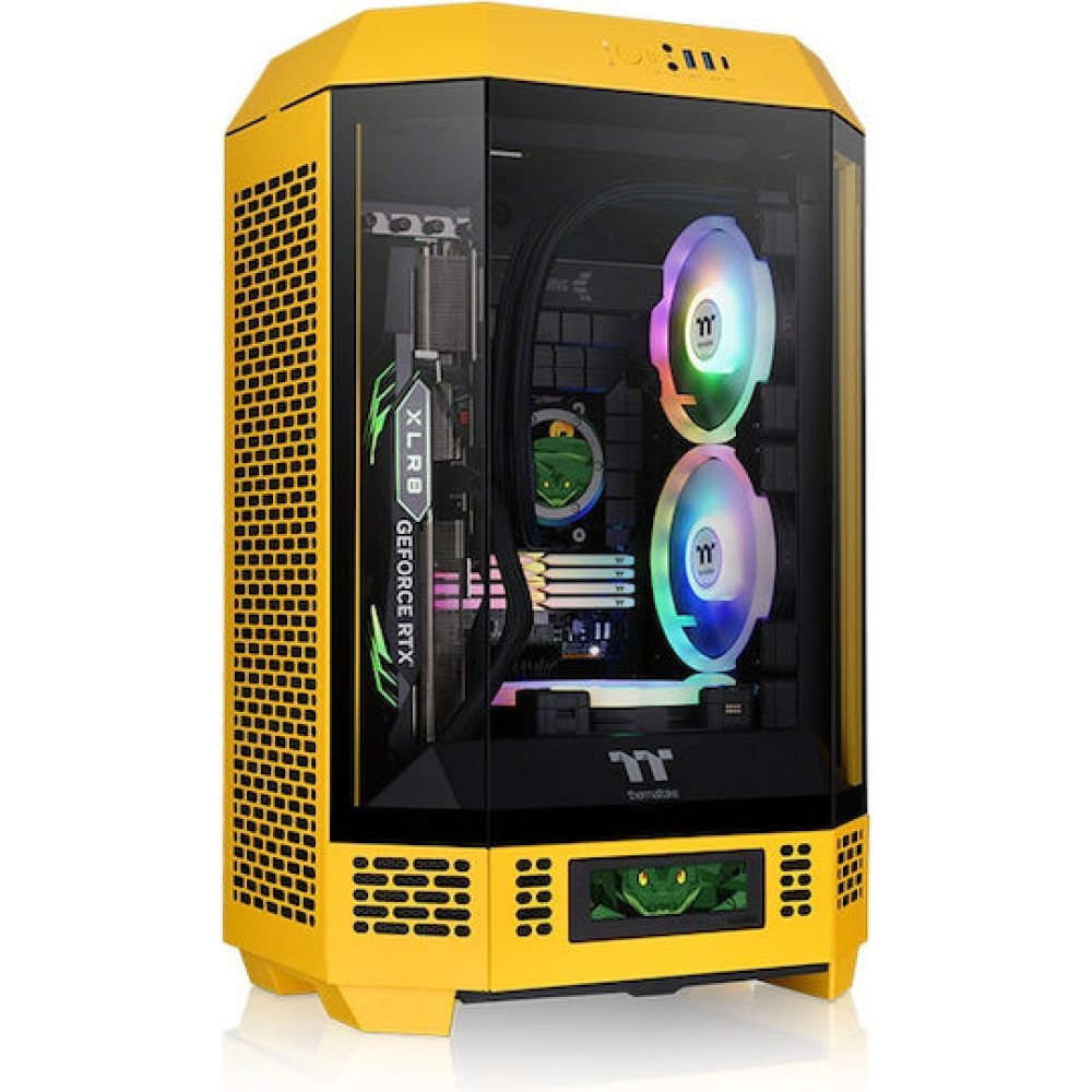 Thermaltake The Tower 300 Bumblebee Gaming Micro Tower Κουτί Υπολογιστή με Πλαϊνό Παράθυρο Κίτρινο