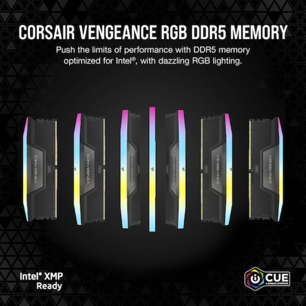 Corsair Vengeance RGB DDR5 64GB RAM με 4x16GB Modules και Ταχύτητα 6200 για Desktop
