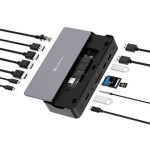 Verbatim CDS-15SSD USB-C Docking Station με HDMI/DisplayPort 4K PD Ethernet και σύνδεση 2 Οθονών Μαύρο