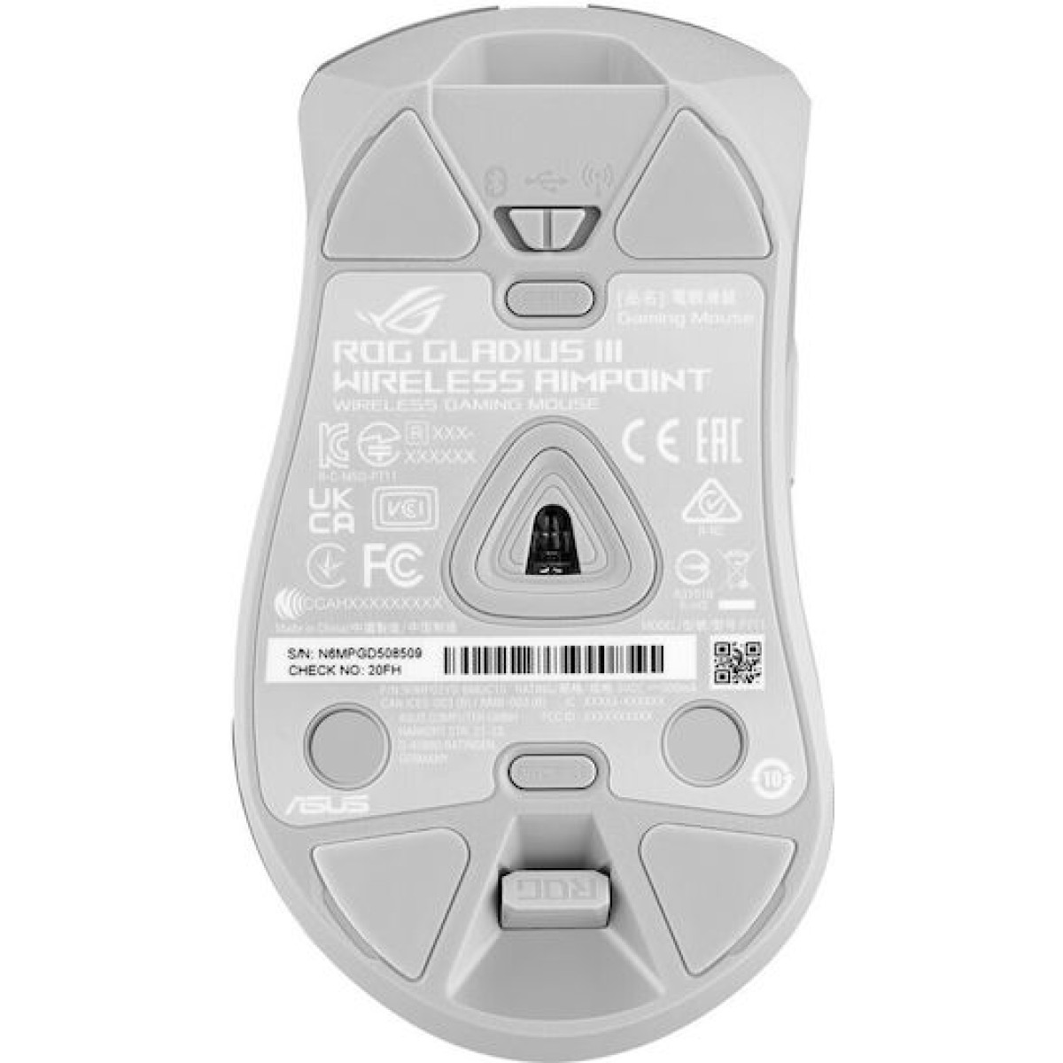 Asus ROG Gladius III AimPoint Ασύρματο Gaming Ποντίκι 36000 DPI Λευκό