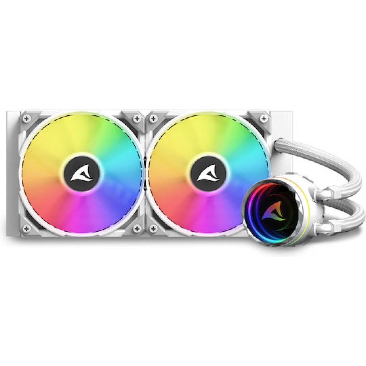 Sharkoon S80 RGB Υδρόψυξη Επεξεργαστή Διπλού Ανεμιστήρα 120mm για Socket AM4/AM5/1700/1200/115x Λευκή