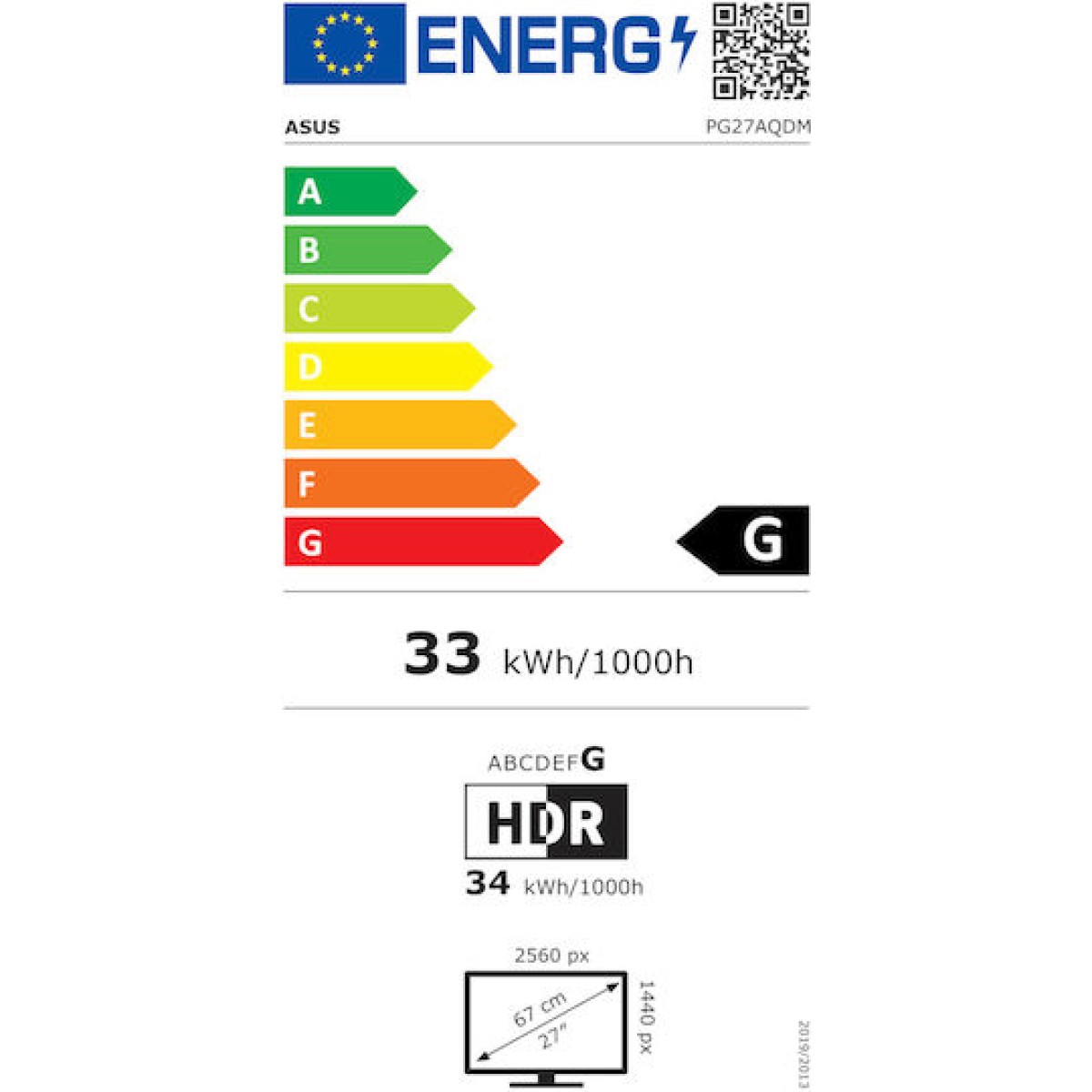 Asus ROG Swift PG27AQDM OLED HDR Gaming Monitor 26.5