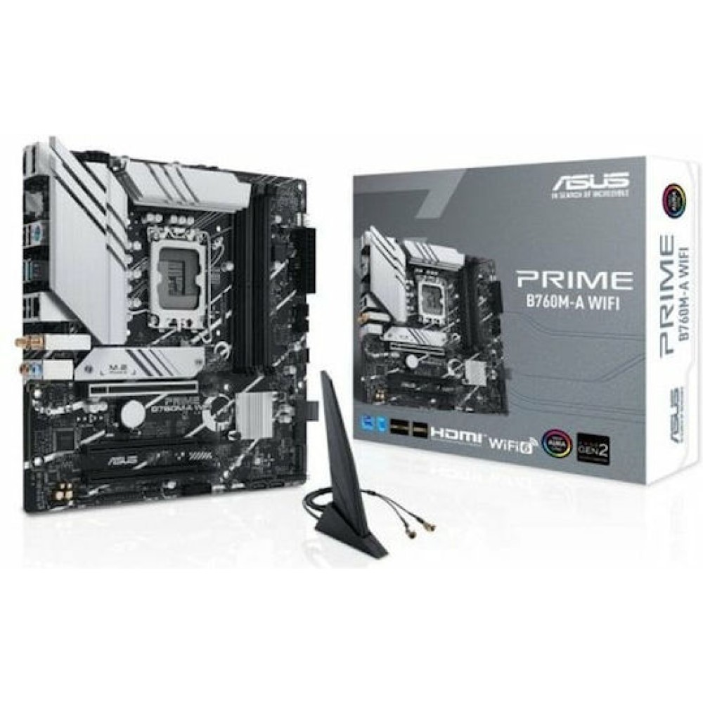 Asus Prime B760M-A WIFI Motherboard Micro ATX με Intel 1700 Socket 90MB1EL0-M0EAY0