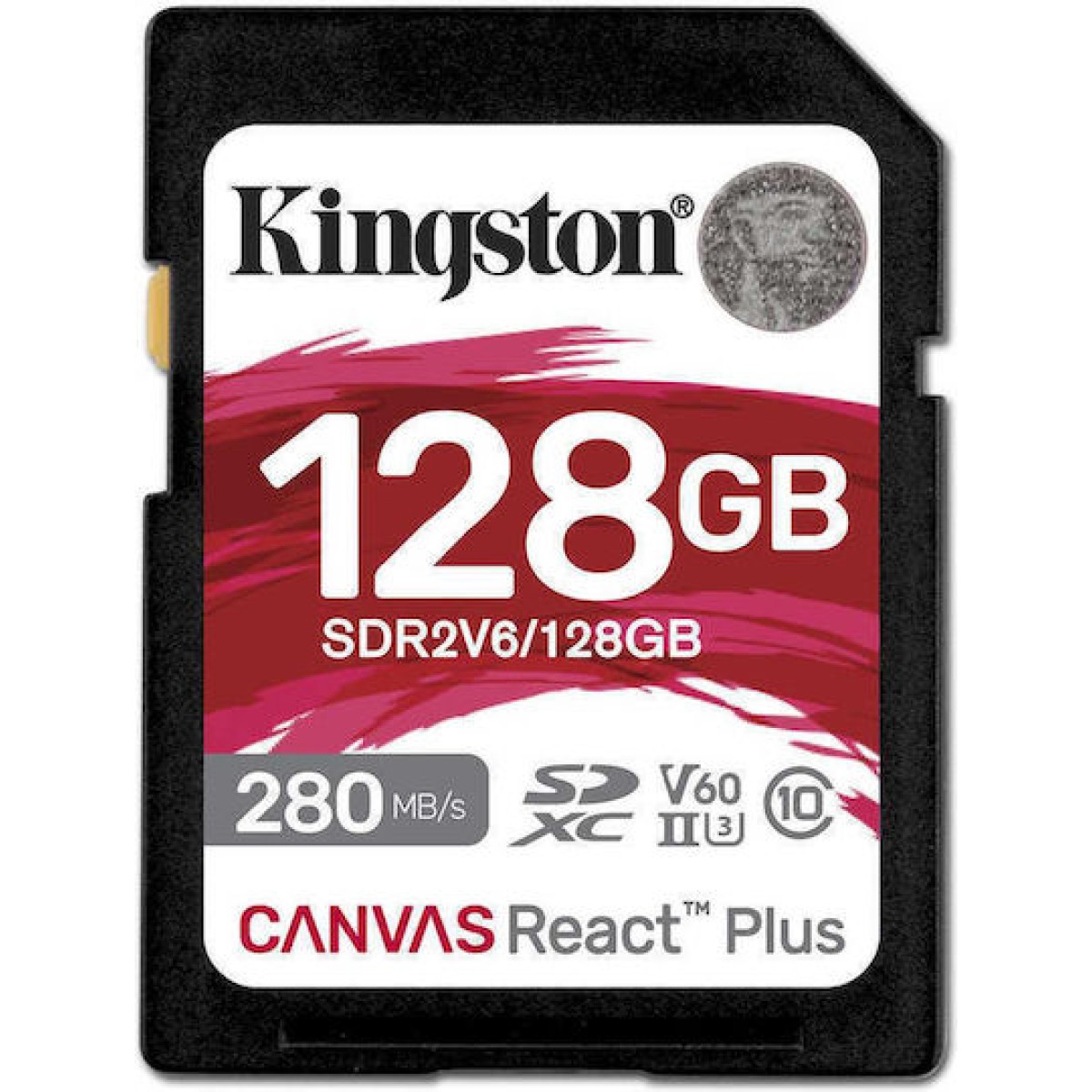 Kingston Canvas React Plus V60 SDXC 128GB Class 10 U3 V60 UHS-II