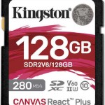 Kingston Canvas React Plus V60 SDXC 128GB Class 10 U3 V60 UHS-II