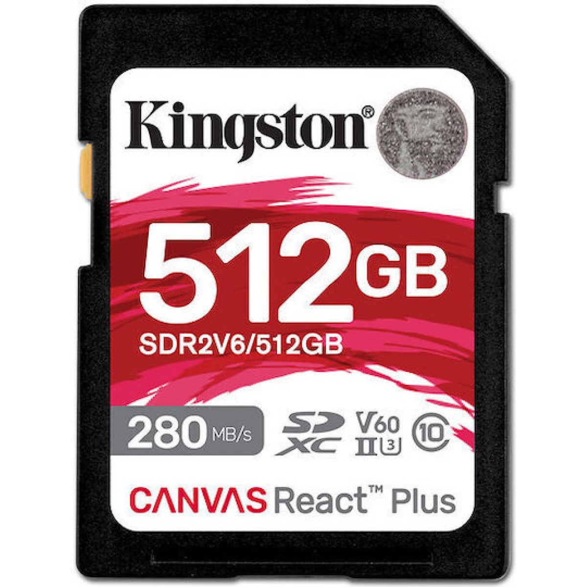 Kingston Canvas React Plus V60 SDXC 512GB Class 10 U3 V60 UHS-II