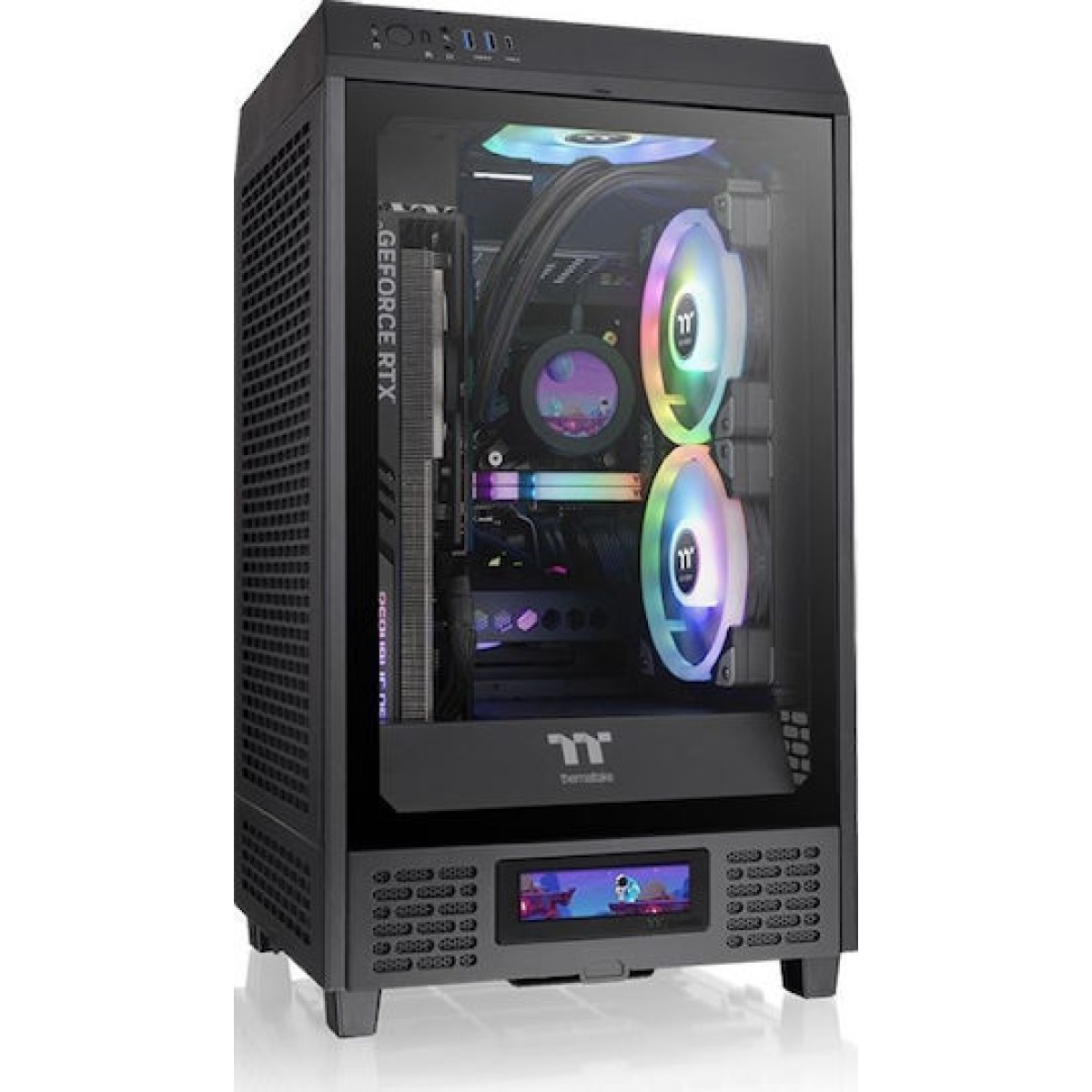 Thermaltake The Tower 200 Mini Chassis Gaming Mini Tower Κουτί Υπολογιστή με Πλαϊνό Παράθυρο Black