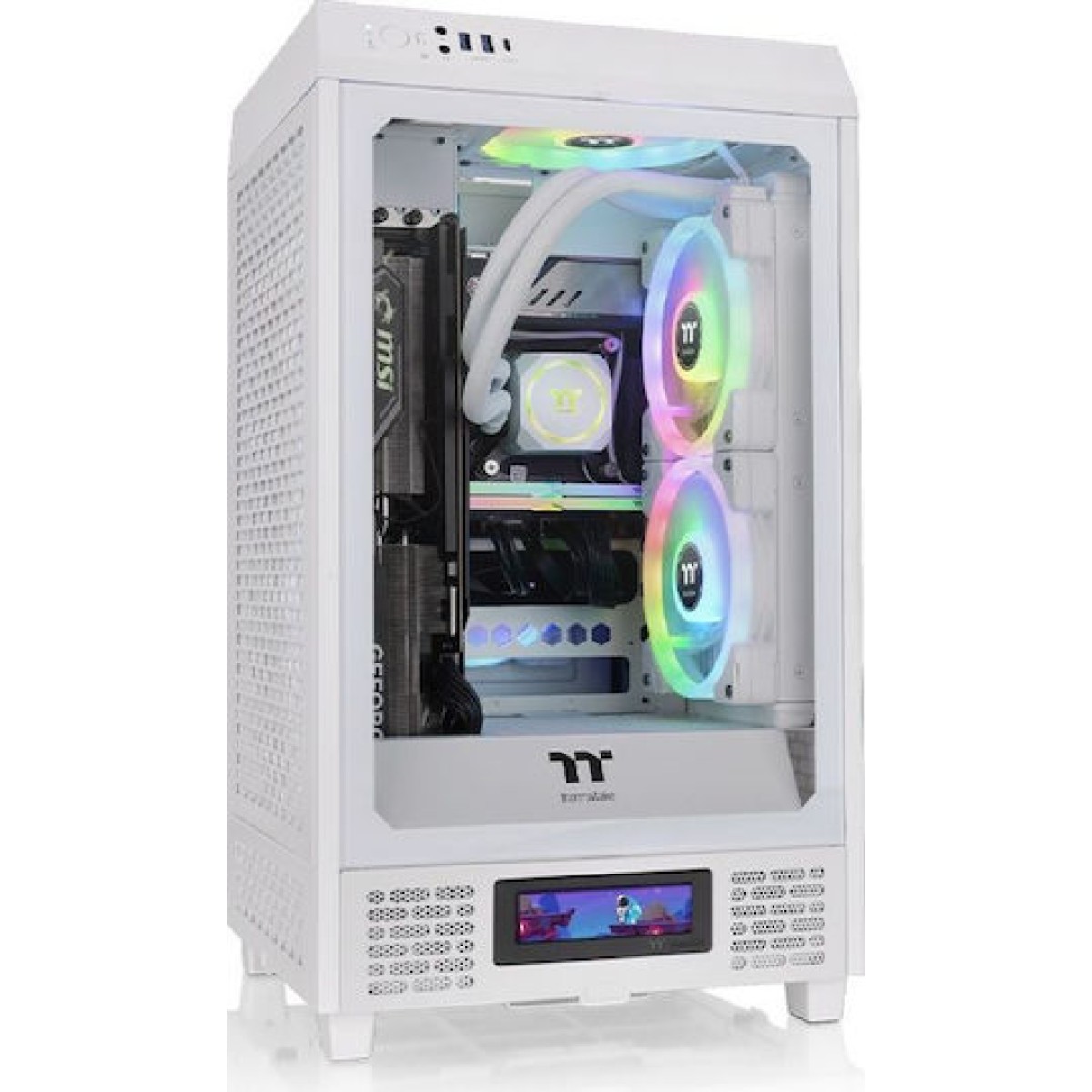 Thermaltake The Tower 200 Mini Chassis Gaming Mini Tower Κουτί Υπολογιστή με Πλαϊνό Παράθυρο Snow White