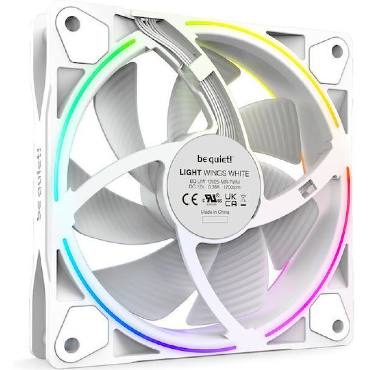 Be Quiet Light Wings High Speed Case Fan 140mm με Λευκό Φωτισμό και Σύνδεση 4-Pin PWM 3τμχ Λευκό
