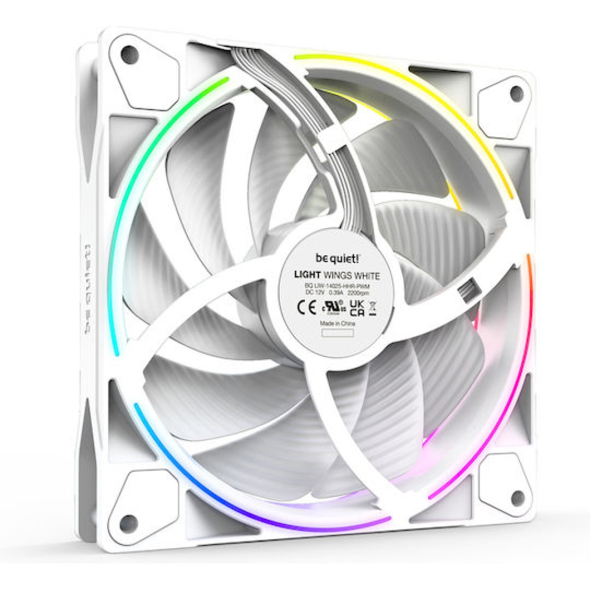 Be Quiet Light Wings Case Fan 140mm με ARGB Φωτισμό και Σύνδεση 4-Pin PWM 3τμχ Λευκό