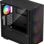 Deepcool CH560 Gaming Midi Tower Κουτί Υπολογιστή με Πλαϊνό Παράθυρο και RGB Φωτισμό Μαύρο