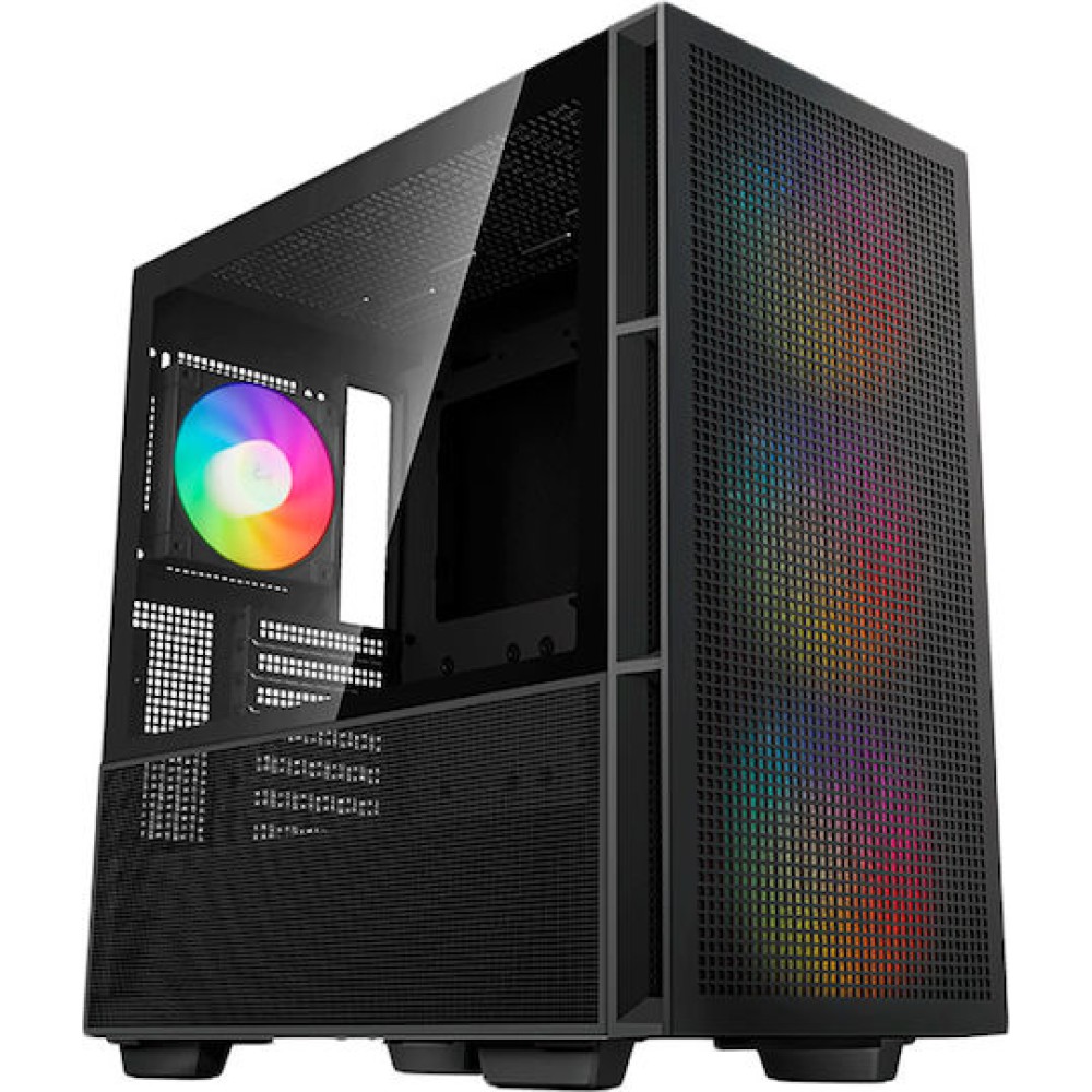 Deepcool CH560 Gaming Midi Tower Κουτί Υπολογιστή με Πλαϊνό Παράθυρο και RGB Φωτισμό Μαύρο