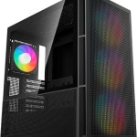 Deepcool CH560 Gaming Midi Tower Κουτί Υπολογιστή με Πλαϊνό Παράθυρο και RGB Φωτισμό Μαύρο