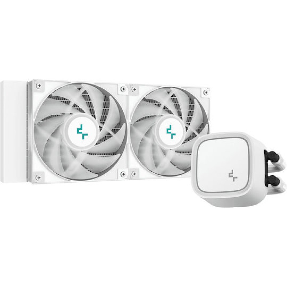 Deepcool LE520 Υδρόψυξη Επεξεργαστή Διπλού Ανεμιστήρα 120mm για Socket AM4/AM5/1700/1200/115x με ARGB Φωτισμό Λευκή