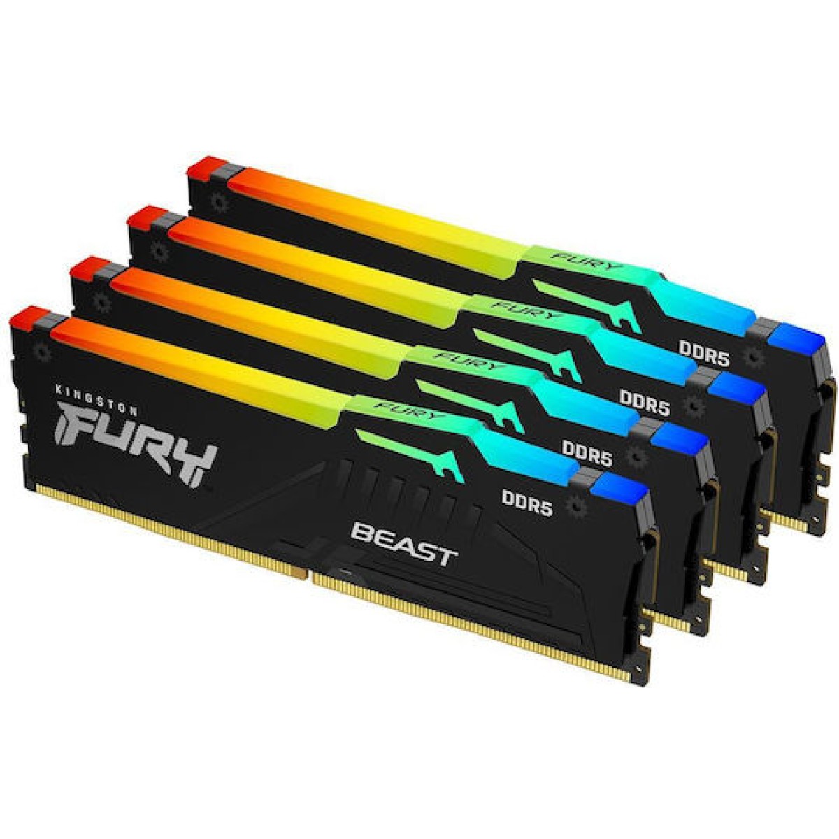 Kingston Fury Beast RGB DDR5 64GB RAM με 4x16GB Modules και Ταχύτητα 5200 για Desktop