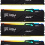 Kingston Fury Beast RGB DDR5 64GB RAM με 4x16GB Modules και Ταχύτητα 6000 για Desktop
