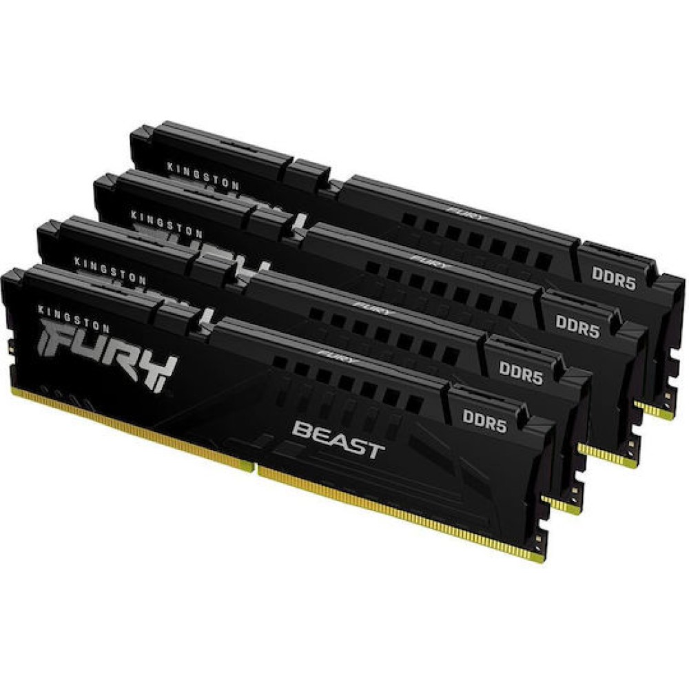 Kingston Fury Beast DDR5 64GB RAM με 4x16GB Modules και Ταχύτητα 5200 για Desktop