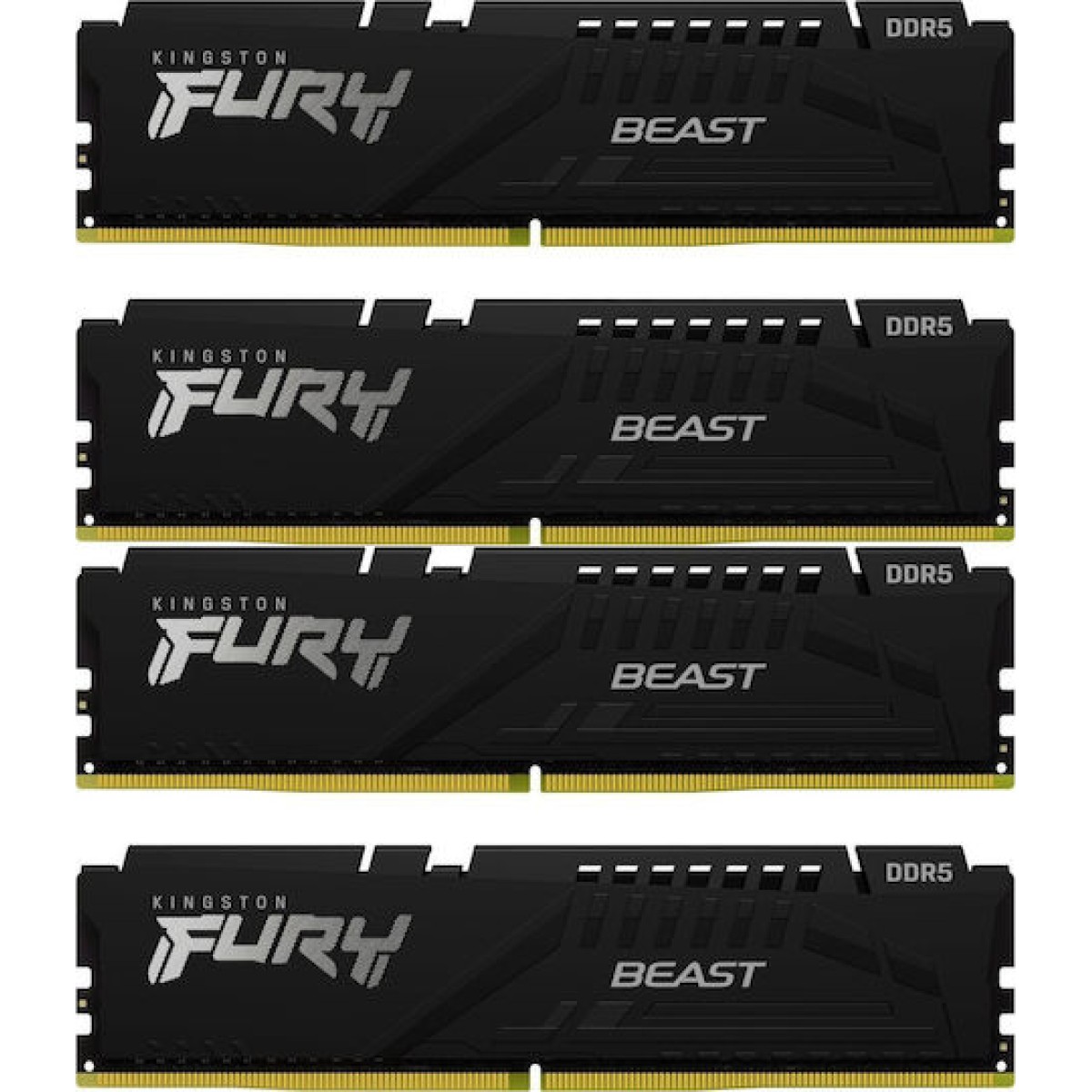 Kingston Fury Beast DDR5 64GB RAM με 4x16GB Modules και Ταχύτητα 5200 για Desktop
