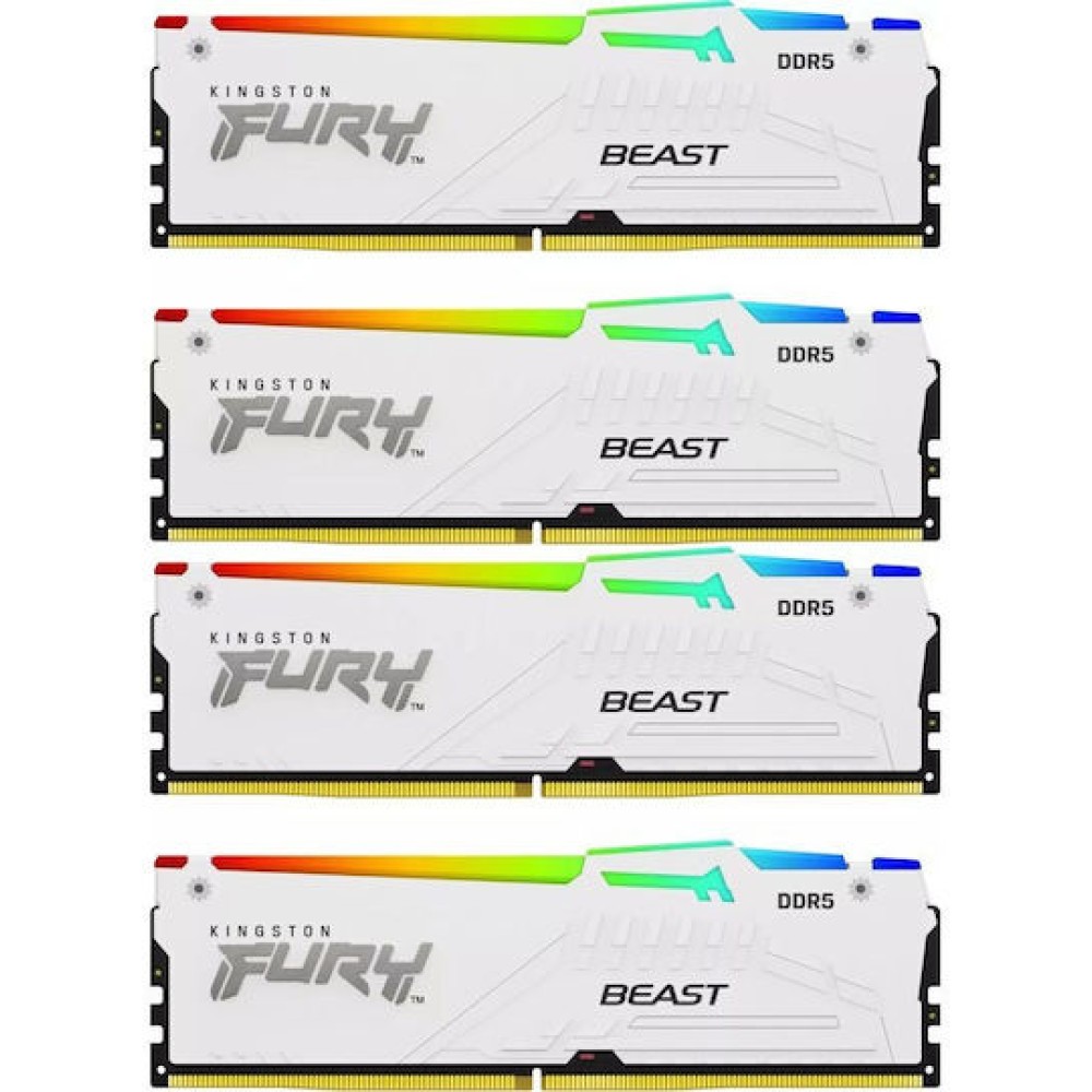 Kingston Fury Beast RGB DDR5 64GB RAM με 4x16GB Modules και Ταχύτητα 5600 για Desktop