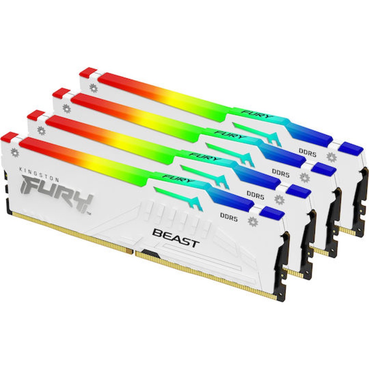 Kingston Fury Beast RGB DDR5 64GB RAM με 4x16GB Modules και Ταχύτητα 5600 για Desktop