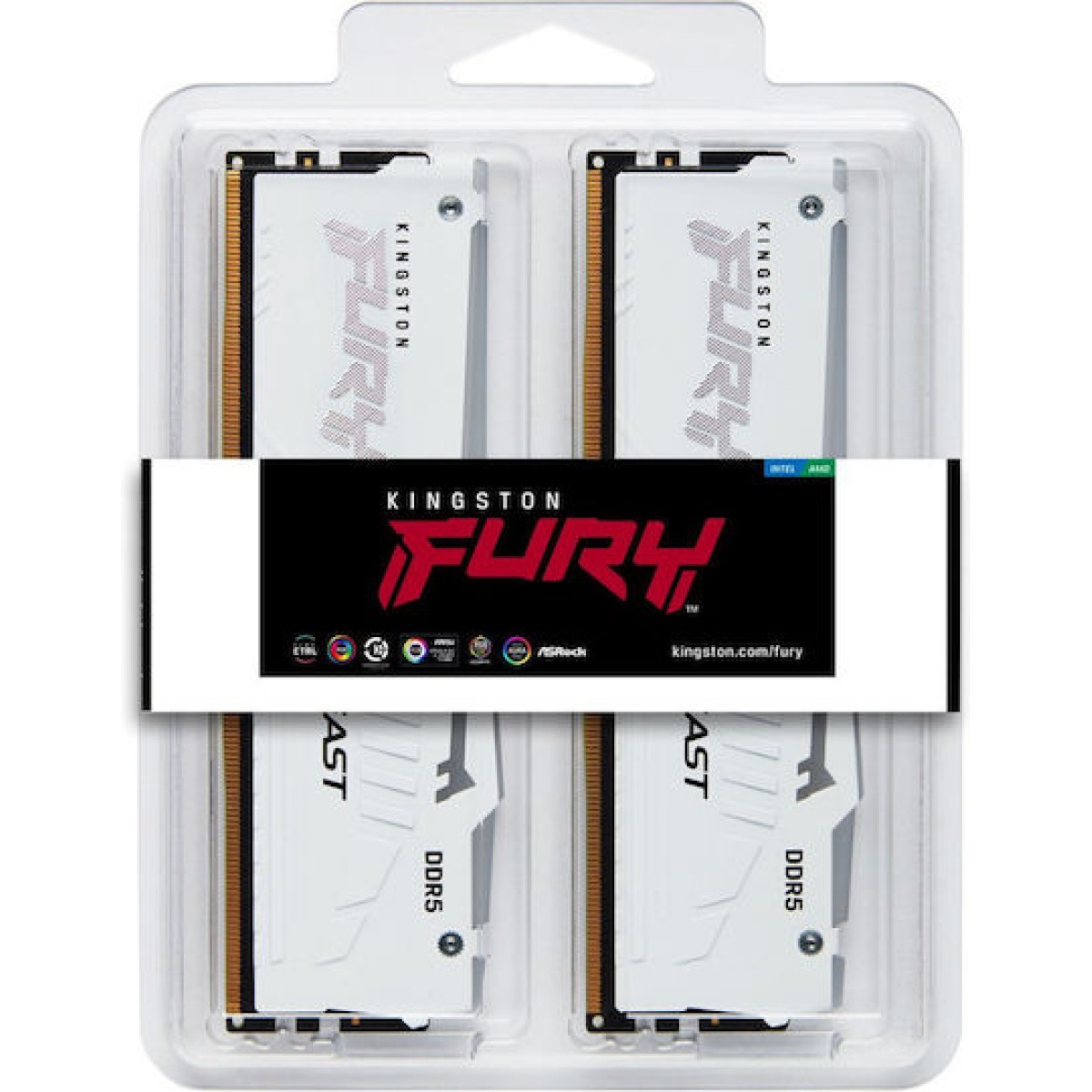 Kingston Fury Beast RGB DDR5 128GB RAM με 4x32GB Modules και Ταχύτητα 5600 για Desktop
