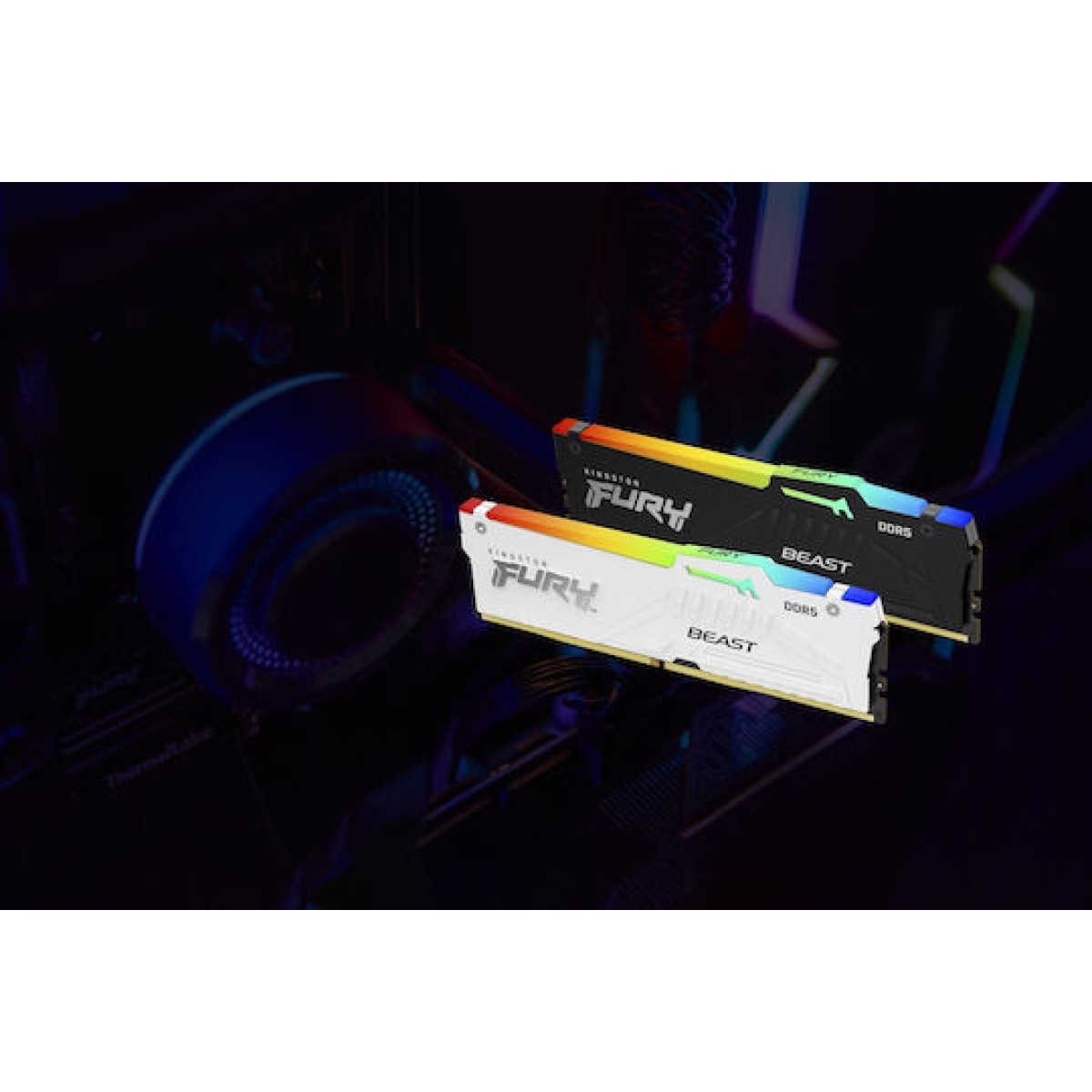 Kingston Fury Beast RGB DDR5 128GB RAM με 4x32GB Modules και Ταχύτητα 5600 για Desktop