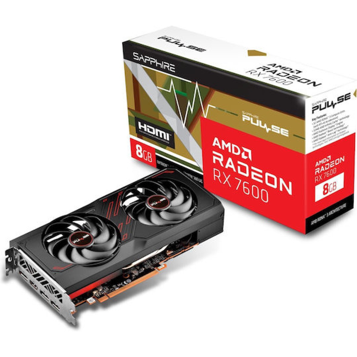 Sapphire Radeon RX 7600 8GB GDDR6 Pulse Κάρτα Γραφικών