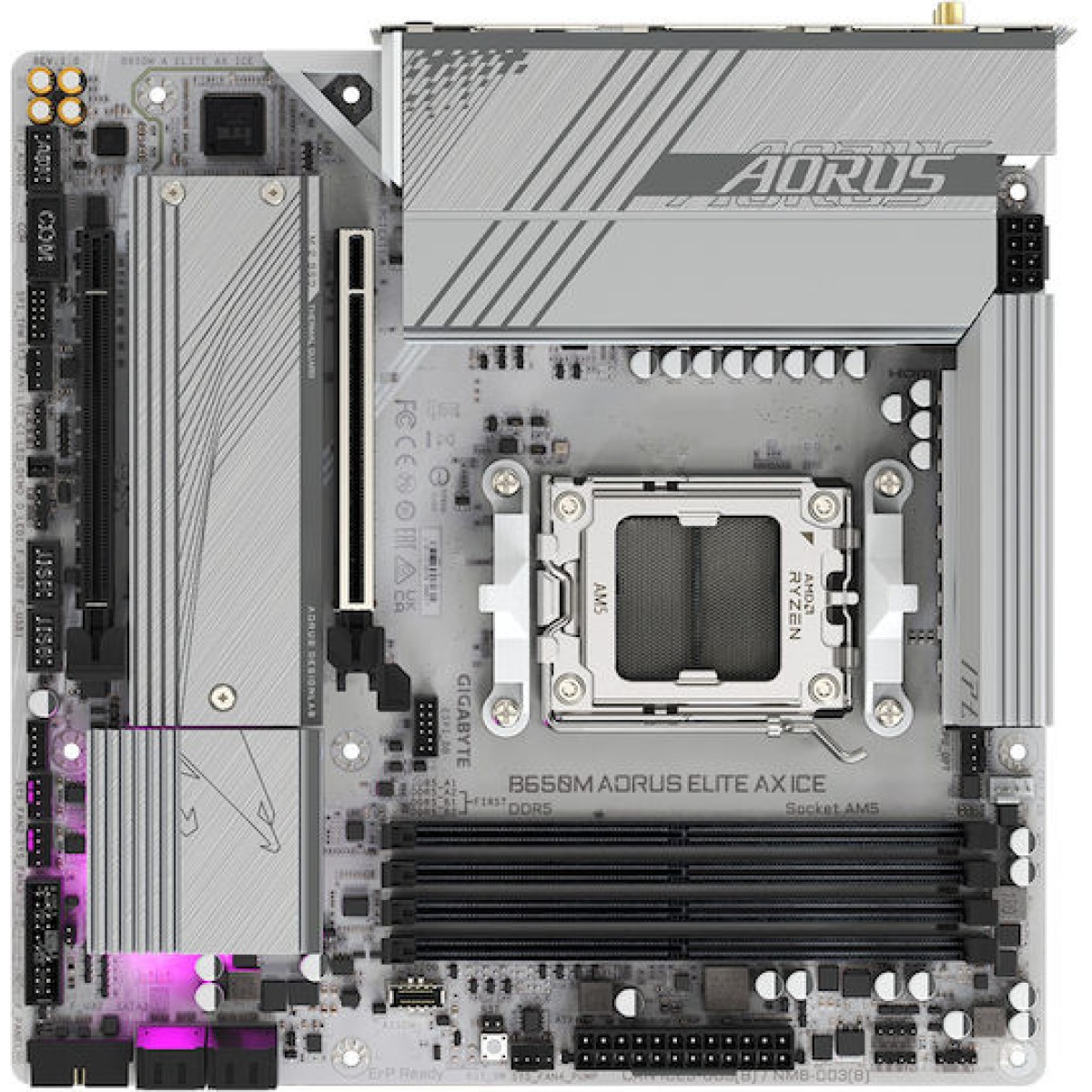 Gigabyte B650M Aorus Elite AX Ice Wi-Fi Motherboard Micro ATX με AMD AM5 Socket