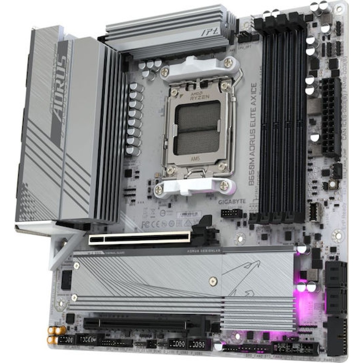 Gigabyte B650M Aorus Elite AX Ice Wi-Fi Motherboard Micro ATX με AMD AM5 Socket
