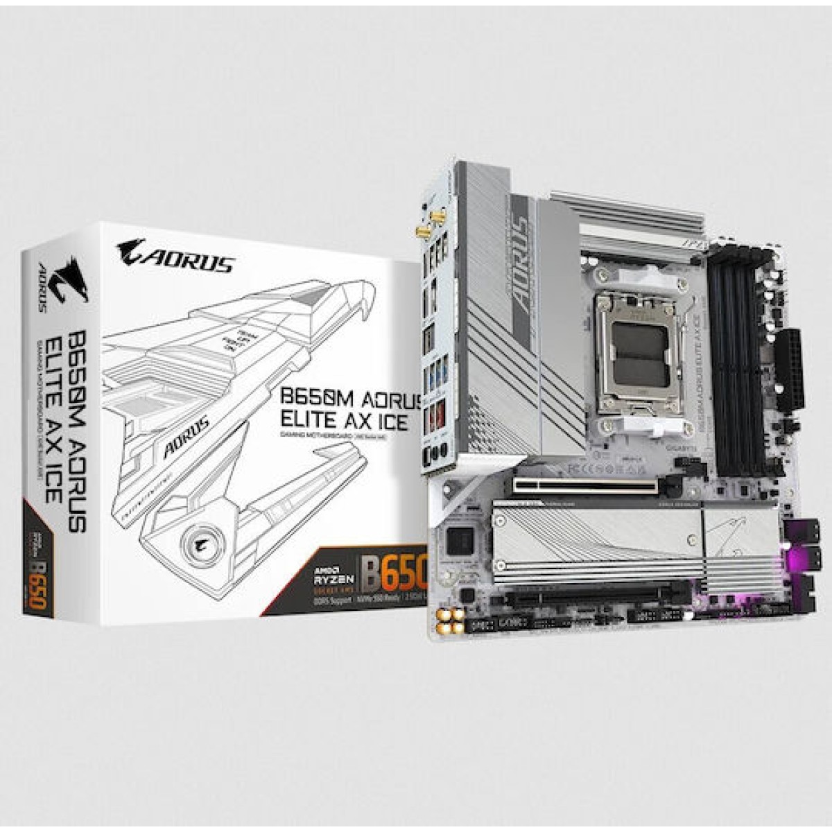 Gigabyte B650M Aorus Elite AX Ice Wi-Fi Motherboard Micro ATX με AMD AM5 Socket