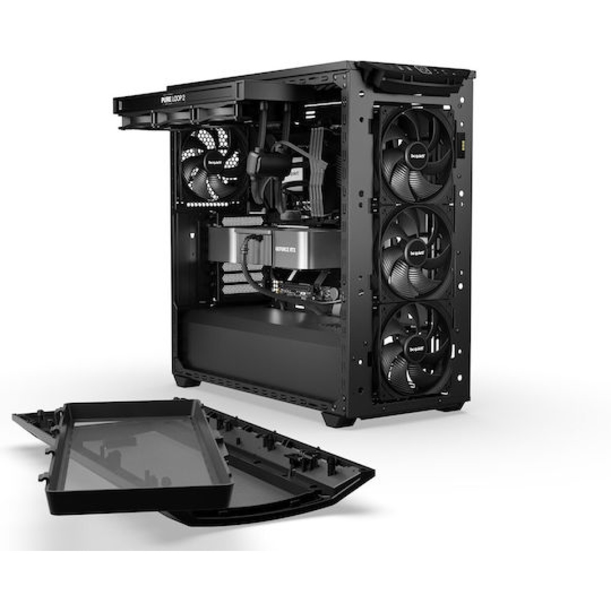 Be Quiet Shadow Base 800 DX Gaming Midi Tower Κουτί Υπολογιστή με Πλαϊνό Παράθυρο και RGB Φωτισμό Μαύρο