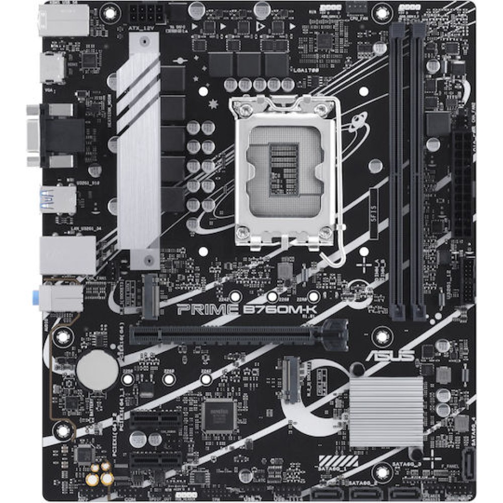 Asus PRIME B760M-K Motherboard Micro ATX με Intel 1700 Socket 90MB1FI0-M0EAY0