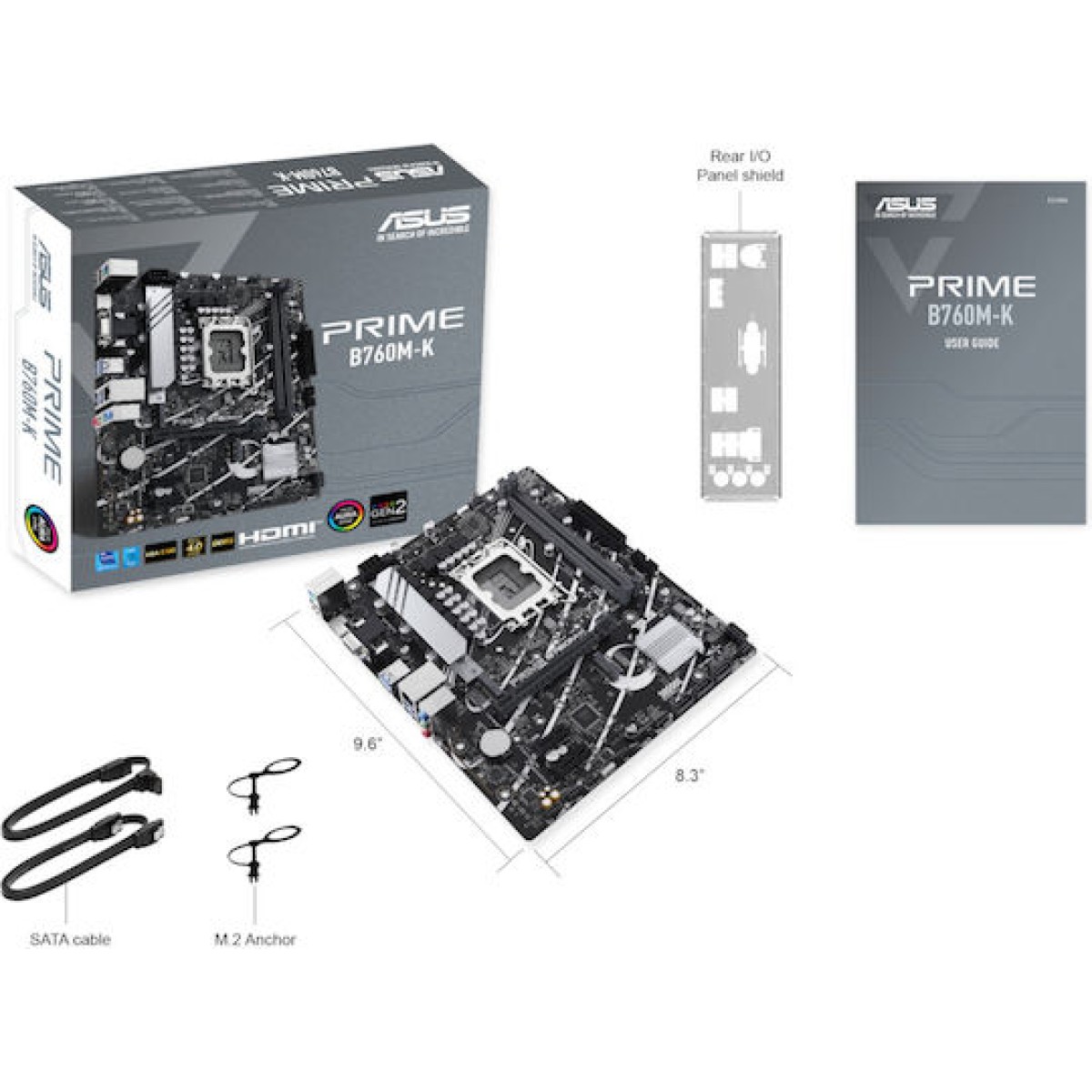 Asus PRIME B760M-K Motherboard Micro ATX με Intel 1700 Socket 90MB1FI0-M0EAY0