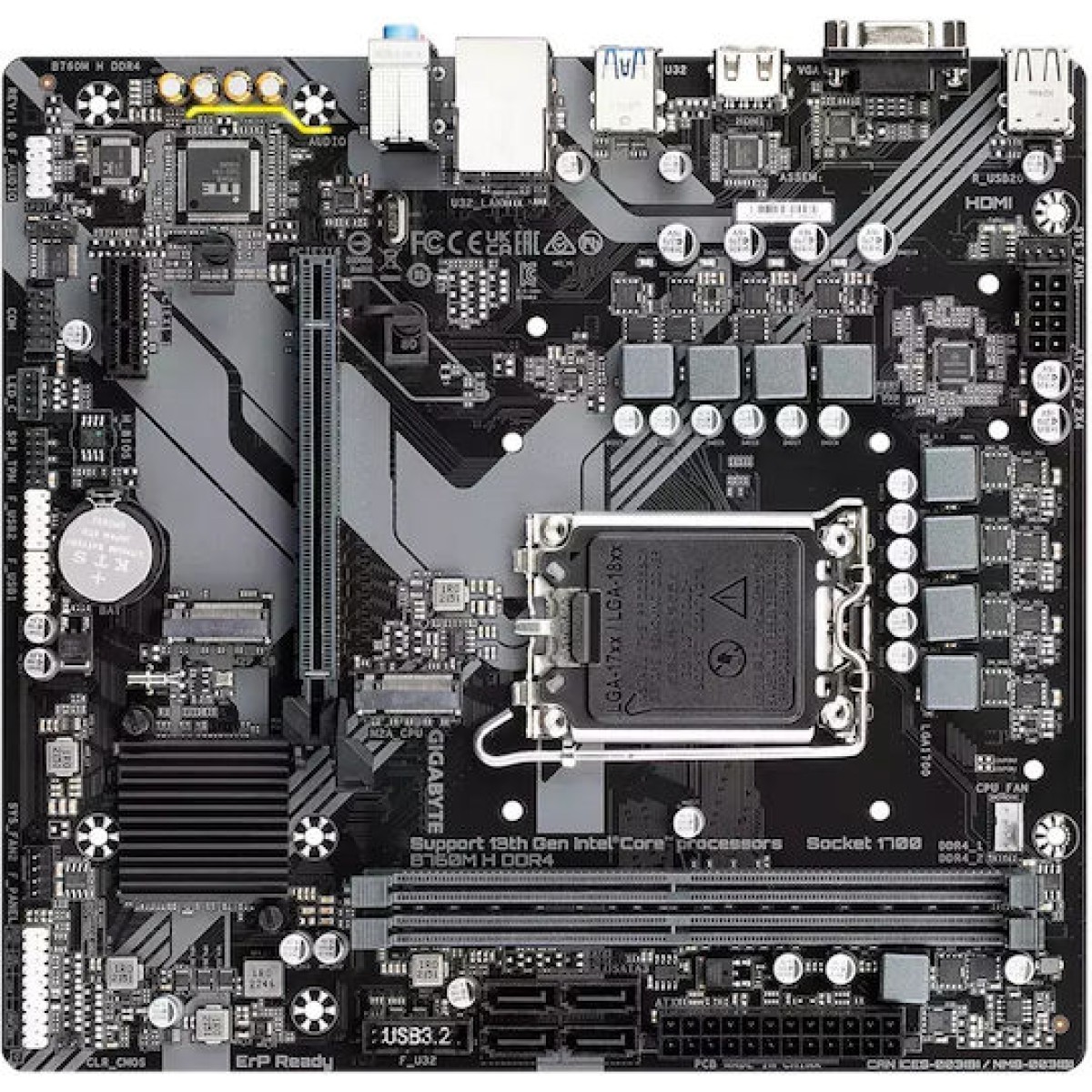 Gigabyte B760M H DDR4 rev. 1.0 Motherboard Micro ATX με Intel 1700 Socket