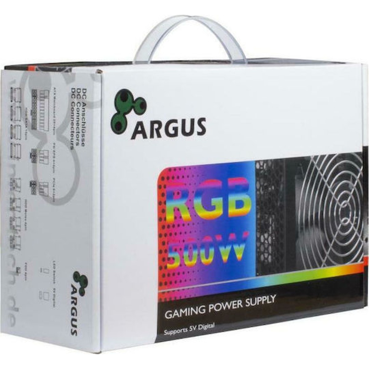 Inter-Tech Argus RGB II 500W Μαύρο Τροφοδοτικό Υπολογιστή Full Wired 80 Plus Bronze