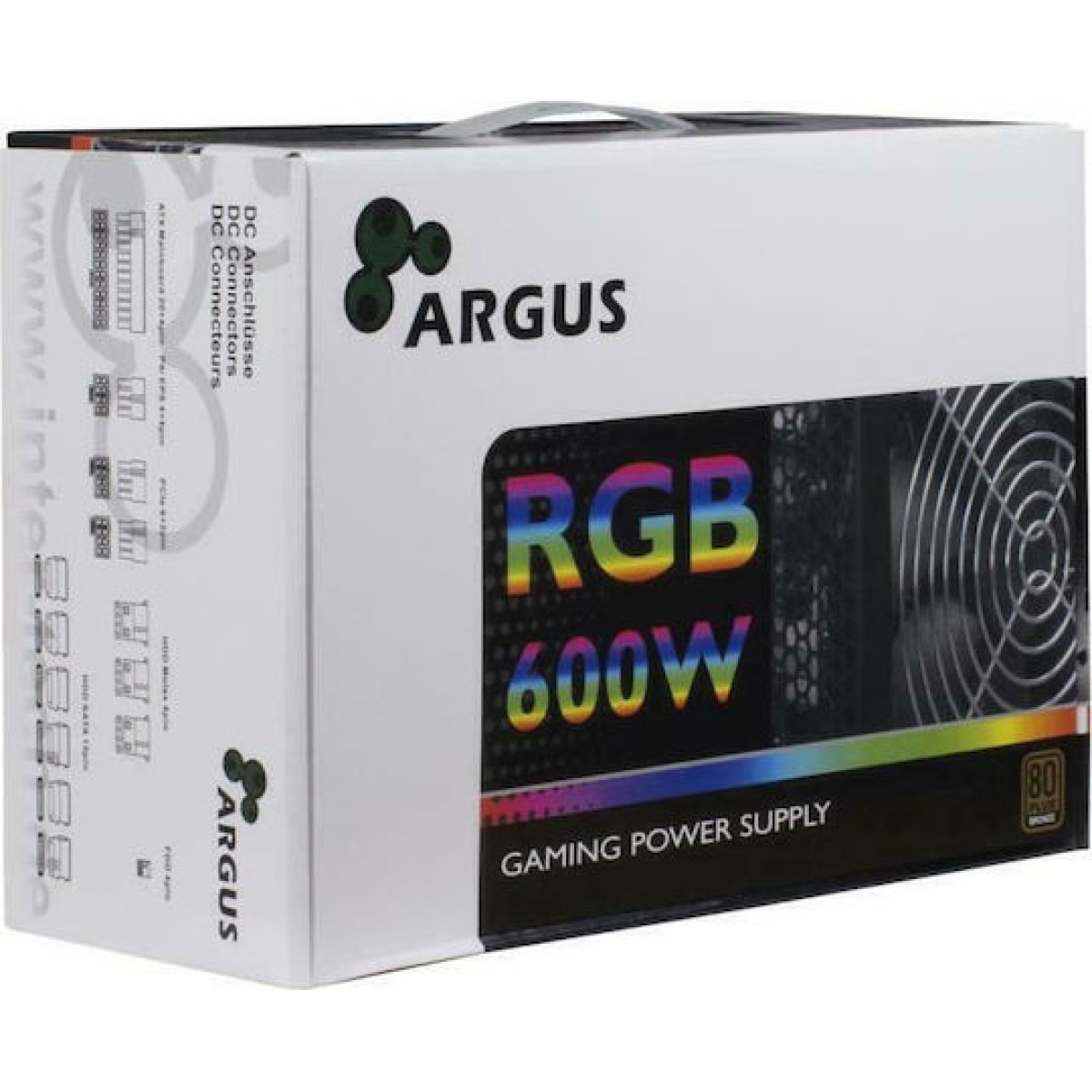 Inter-Tech Argus RGB II 600W Μαύρο Τροφοδοτικό Υπολογιστή Full Wired 80 Plus Bronze