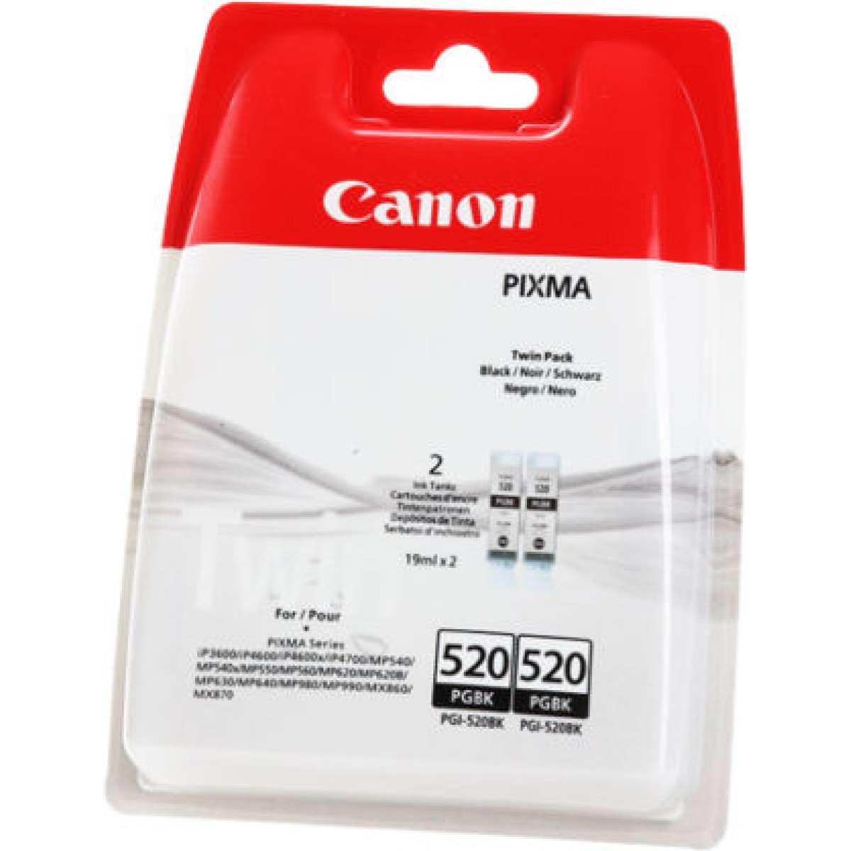 Canon PGI-520 Γνήσιο Πακέτο 2 Μελανιών Εκτυπωτή InkJet Μαύρο (2932B012)
