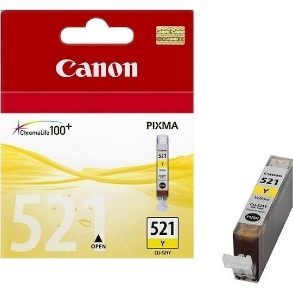 Canon CLI-521 Γνήσιο Μελάνι Εκτυπωτή InkJet Κίτρινο (2936B001)