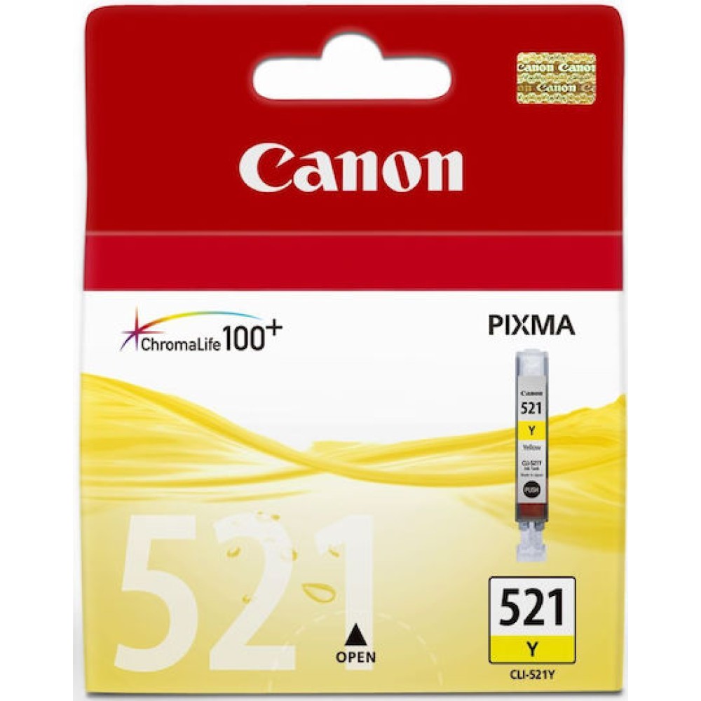 Canon CLI-521 Γνήσιο Μελάνι Εκτυπωτή InkJet Κίτρινο (2936B001)