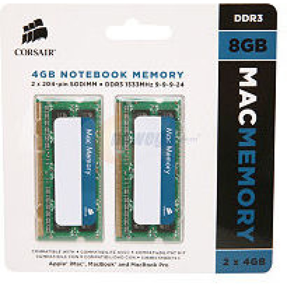 Corsair Mac Memory DDR3 8GB RAM με 2x4GB Modules και Ταχύτητα 1333 για Laptop