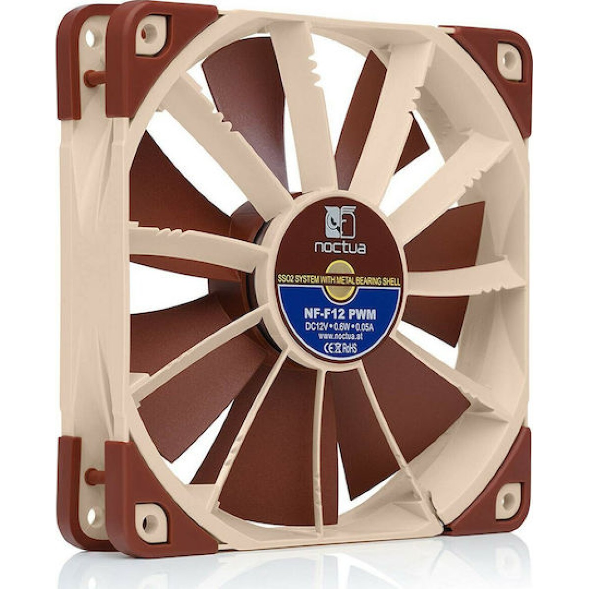 Noctua NF-F12 Case Fan 120mm με Σύνδεση 4-Pin PWM Καφέ