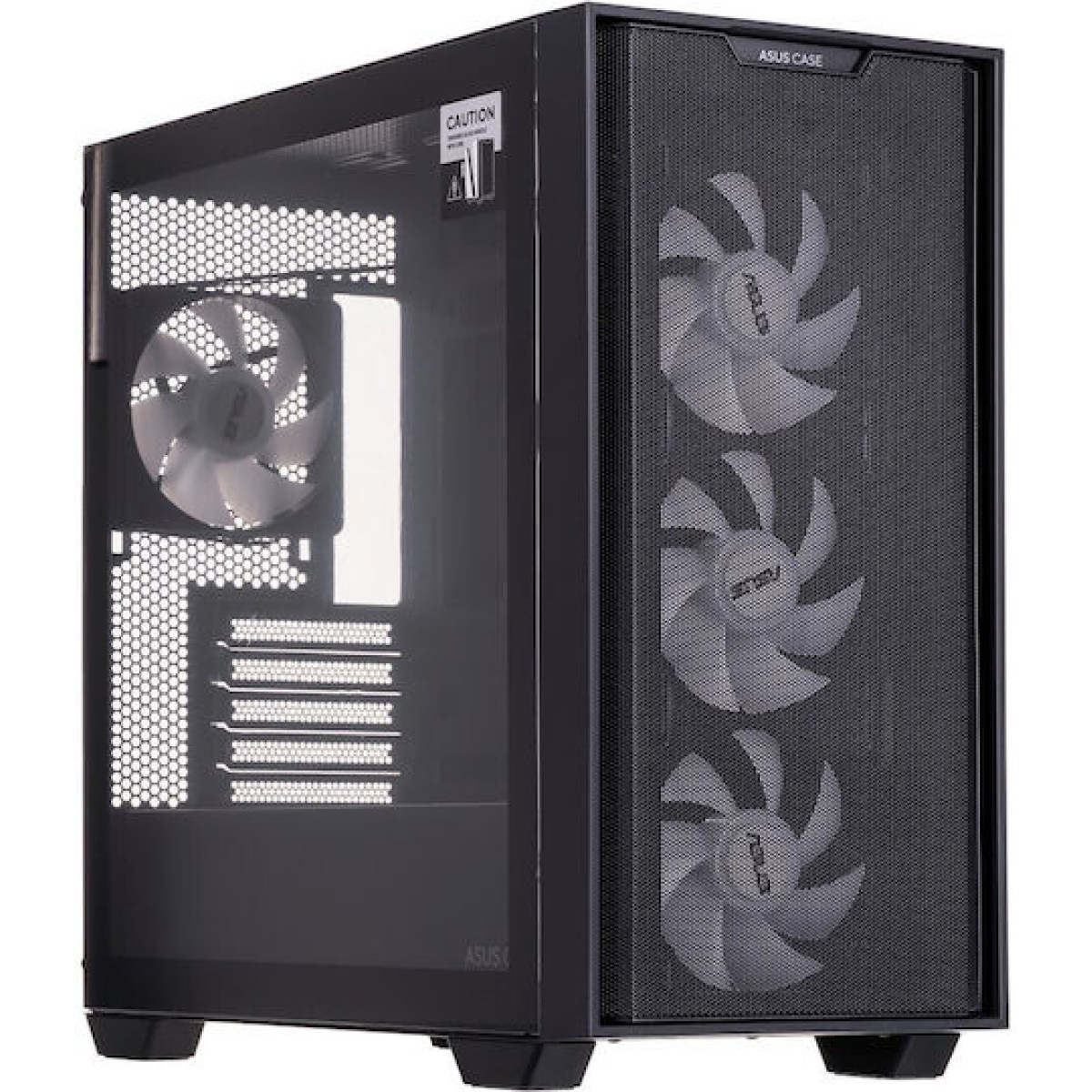 Asus A21 Plus Gaming Midi Tower Κουτί Υπολογιστή με Πλαϊνό Παράθυρο και RGB Φωτισμό Μαύρο