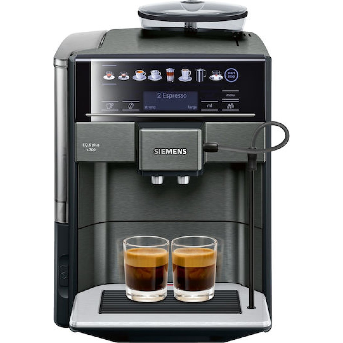 Siemens Eq.6 Plus S700 Αυτόματη Μηχανή Espresso 1500W Πίεσης 19bar για Cappuccino με Μύλο Άλεσης Dark Inox