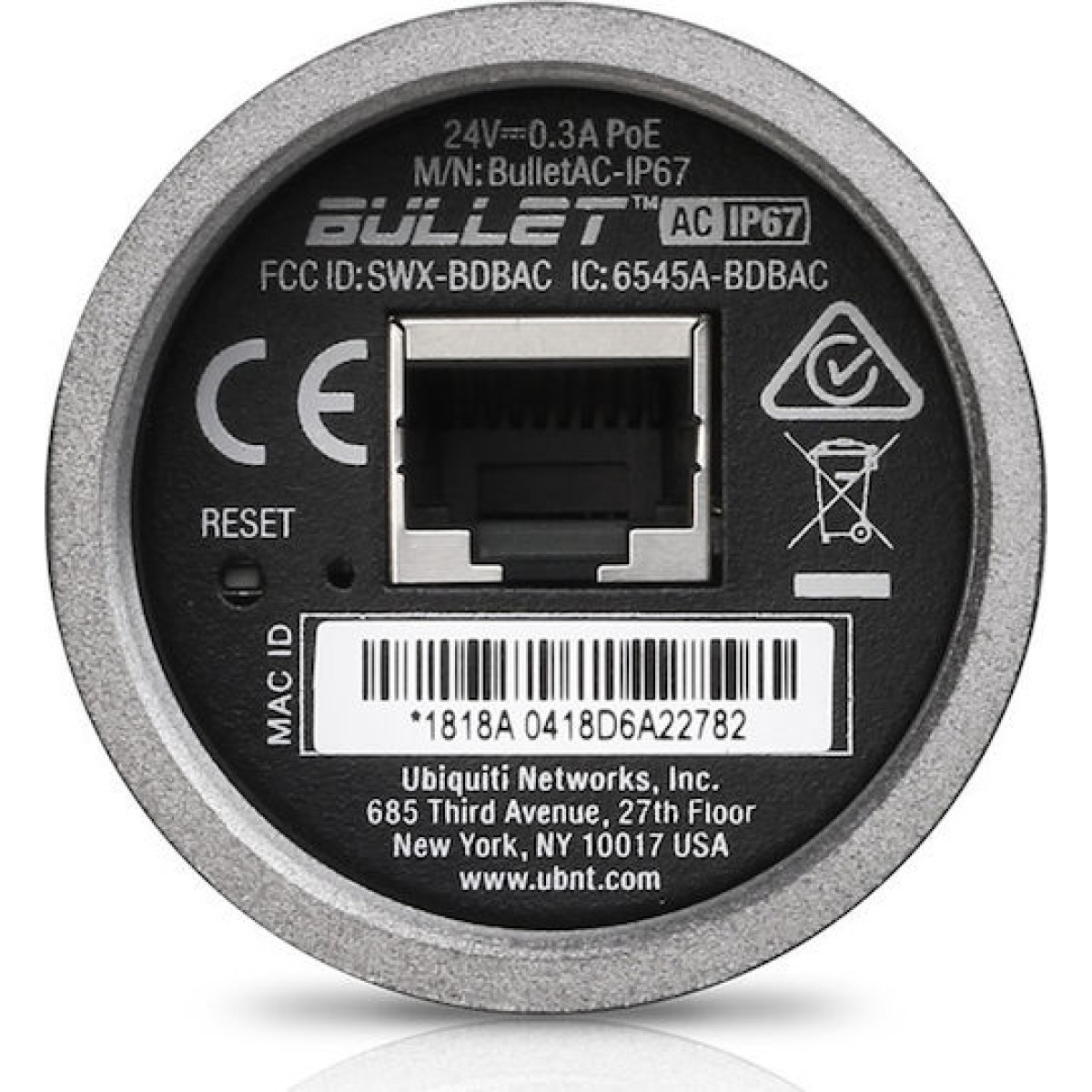 Ubiquiti Bullet AC Dual-Band IP67 Access Point Κεραίας BulletAC-IP67 AC-IP67